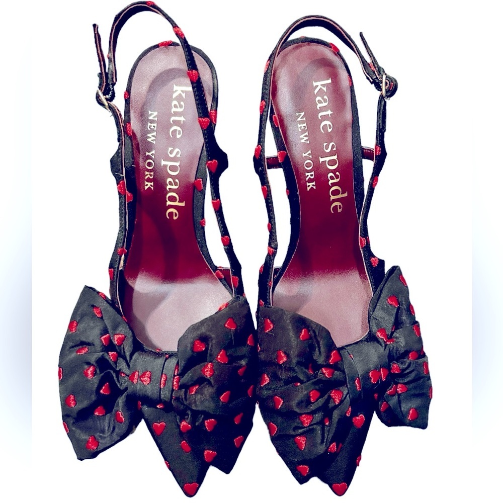 Kate Spade Black and Red Heart Heels